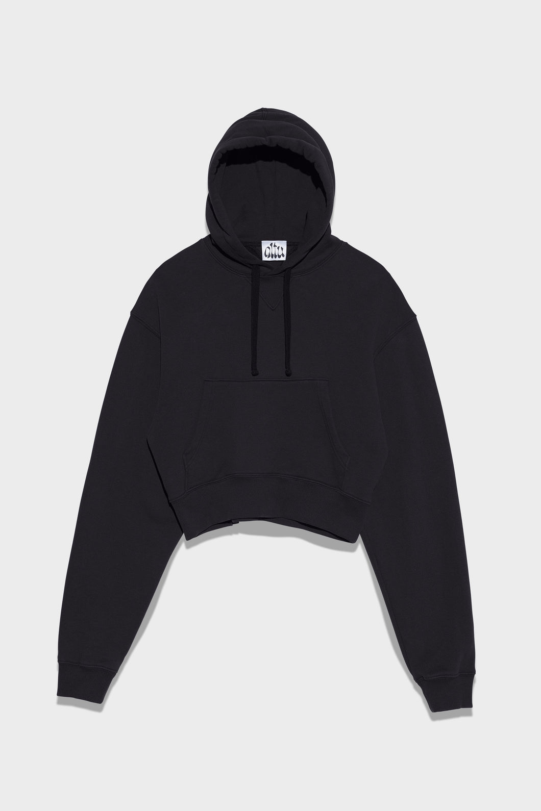 Altuzarra_Cropped Hooded Sweatshirt-Black