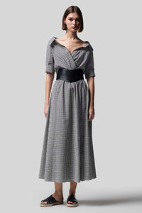Altuzarra_'Lydia' Dress-Black Ivory Gingham