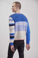 Load image into Gallery viewer, Altuzarra_Mixed Stripe V Neck Sweater-Blue Crush