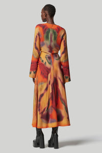 Altuzarra_'Nikouria' Dress-Bright Coral Rorschach