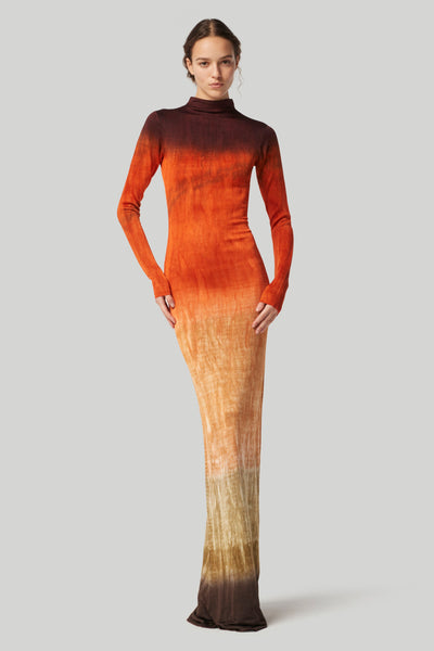 Altuzarra_'Rhea' Dress_Bright Coral Hand Dyed