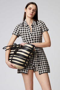 Altuzarra_'Watermill' Bag Large-Black Striped