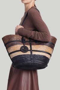 Altuzarra_'Watermill' Bag Large_Black/Brown Shibori