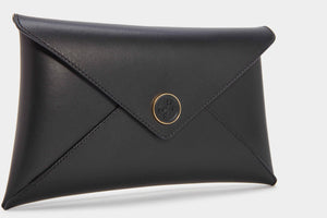 Altuzarra_'Medallion' Envelope Clutch_Black Leather